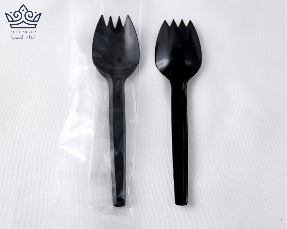 Wrapped black spork - 1000 Pcs